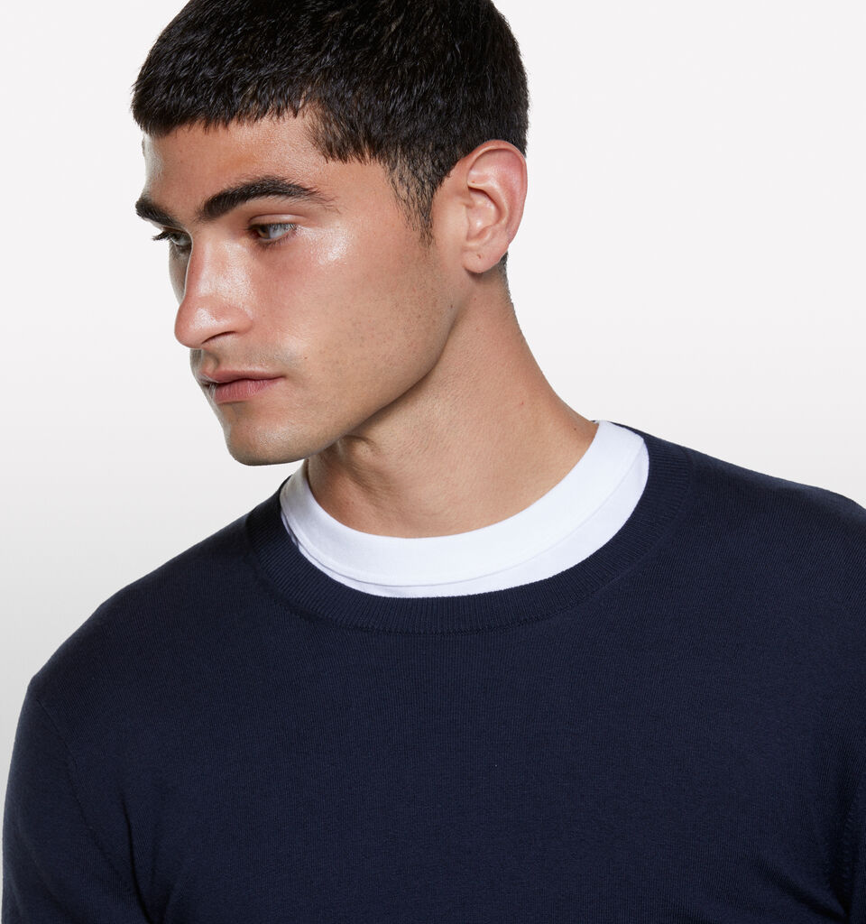 Dark blue crew neck sweater - men's crew neck sweaters - Dark Blue | Sisley image number 4